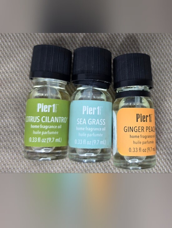 Pier 1 Other - Pier 1 Imports Home Fragrance Oil Lot of 3 Citrus Cilantro SeaGrass Ginger Peach